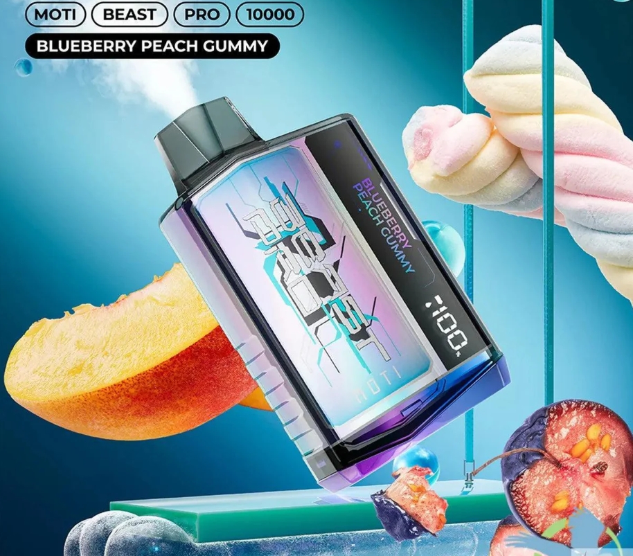 MOTI Beast Pro 10000 Puffs Vape - Blaubeer Pfirsich Gummi: Ein Geschmackserlebnis für österreichische Vaper